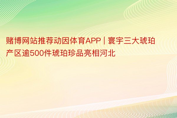 赌博网站推荐动因体育APP | 寰宇三大琥珀产区逾500件琥珀珍品亮相河北