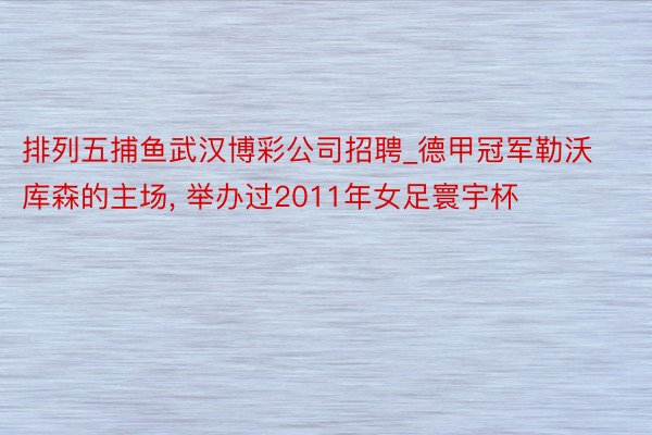 排列五捕鱼武汉博彩公司招聘_德甲冠军勒沃库森的主场， 举办过2011年女足寰宇杯