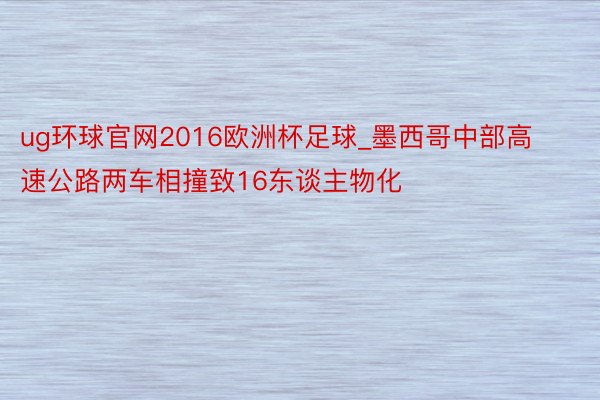 ug环球官网2016欧洲杯足球_墨西哥中部高速公路两车相撞致16东谈主物化